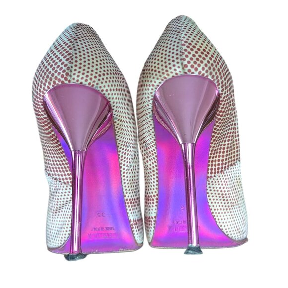 Le Silla pop art satin bejewelled Pointed Toe Crystal Embellished Pumps Size 36 - Picture 3 of 16